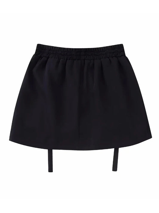 TRAF Black Mini Skirts Womens 2022 High Waist Cargo Skirt Fashion Autumn Winter Woman Skirt Streetwear Short Skirts For Women